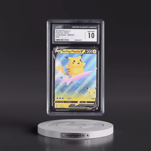 2021 Celebrations #008/025 Surfing Pikachu V - Holo (CGC 10 GEM MINT)