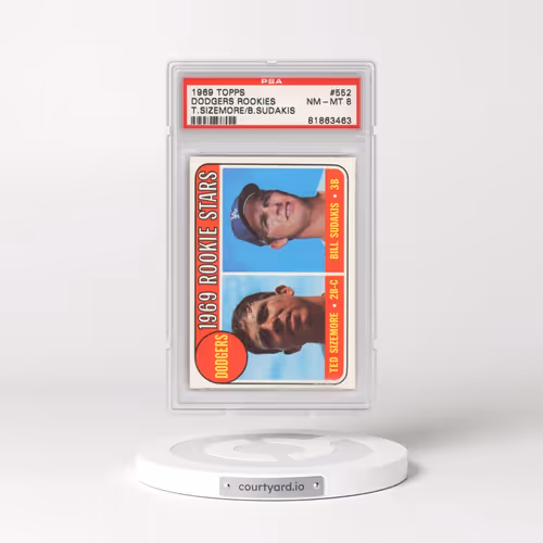 1969 Topps #552 Dodgers Rookies - T.Sizemore/B.Sudakis (PSA 8 NM-MT)