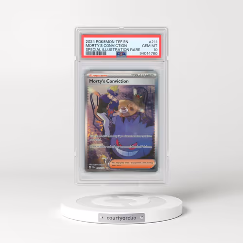 2024 Pokémon Tef EN-Temporal Forces #211 Morty's Conviction - Special Illustration Rare (PSA 10 GEM