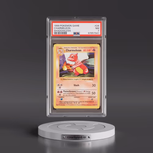 1999 Pokémon Game #24 Charmeleon - Shadowless (PSA 7 NM)