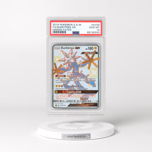 2019 Pokémon Sun & Moon Hidden Fates #SV58 Xurkitree GX - Holo Full Art (PSA 10 GEM MINT)
