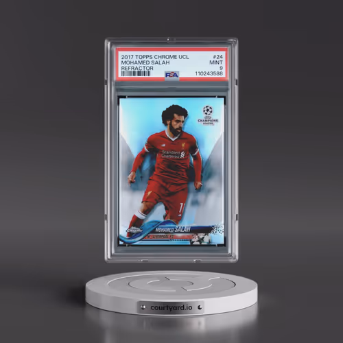 2017 Topps Chrome UEFA Champions League #24 Mohamed Salah - Refractor (PSA 9 MINT)