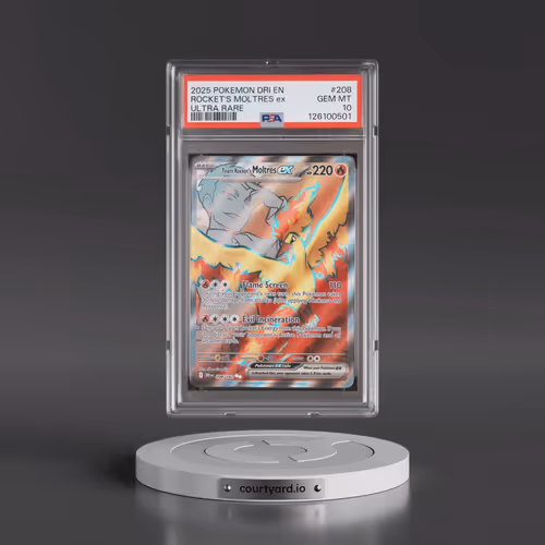 2025 Pokémon Dri EN-Destined Rivals #208 Team Rocket's Moltres EX - Holo Ultra Rare (PSA 10 GEM MINT