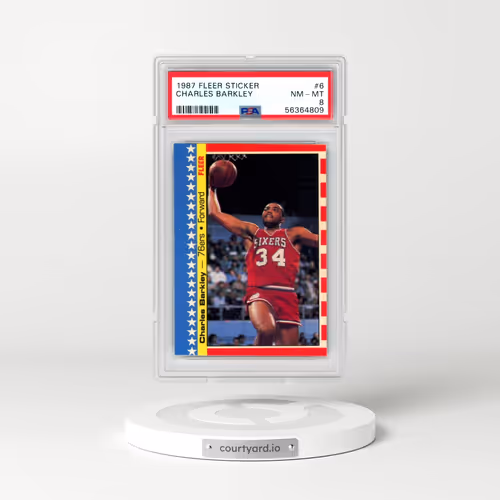 1987 Fleer Sticker #6 Charles Barkley (PSA 8 NM-MT)