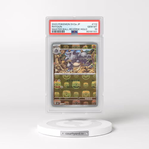 2023 Pokémon Sv2a-Pokemon 151 #112 Rhydon - Reverse Holo Master Ball (PSA 10 GEM MINT)