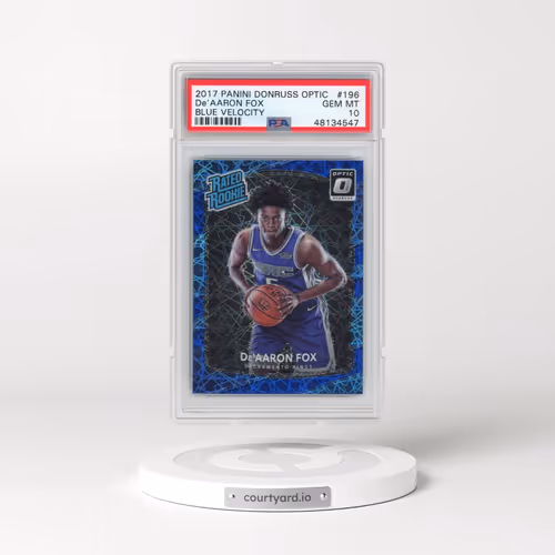 2017 Panini Donruss Optic #196 DE'Aaron Fox - Blue Velocity (PSA 10 GEM MINT)