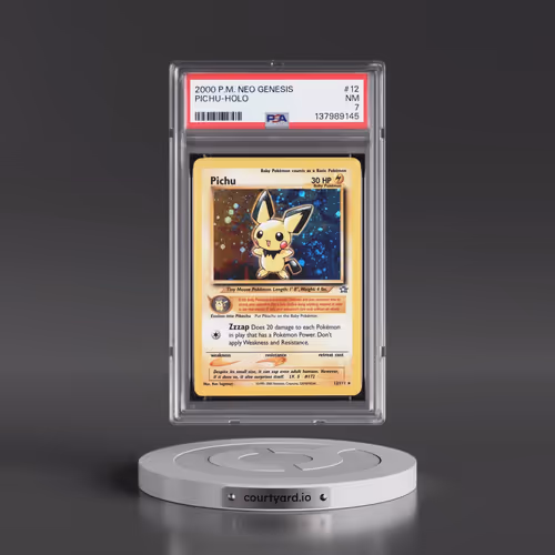 2000 Pokémon Neo Genesis #12 Pichu - Holo (PSA 7 NM)