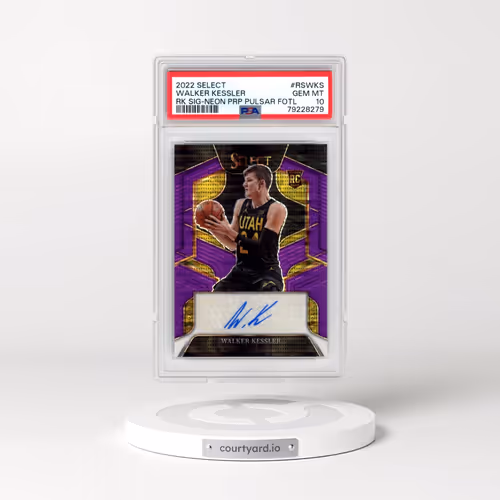 2022 Panini Select Rookie Signatures #RSWKS Walker Kessler - Neon Purple Pulsar Fotl (PSA 10 GEM MIN