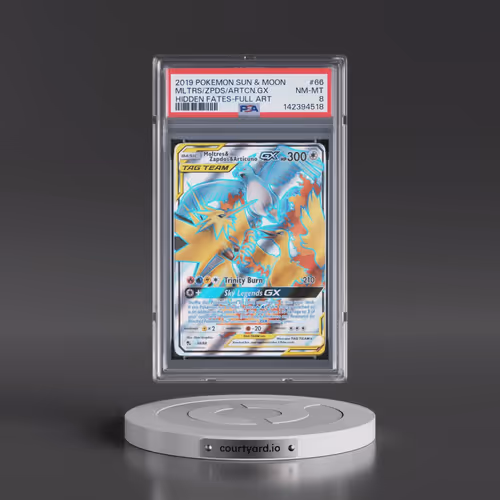 2019 Pokémon Sun & Moon Hidden Fates #66 Moltres & Zapdos & Articuno GX - Holo Full Art (PSA 8 NM-MT