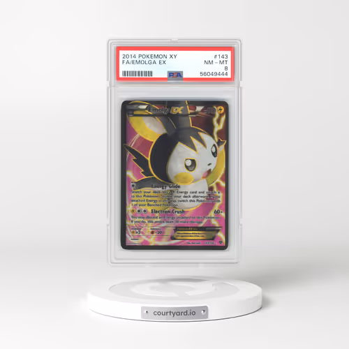 2014 XY #143 Emolga EX - Full Art Holo (PSA 8 NM-MT)