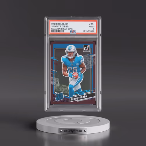 2023 Panini Donruss #331 Jahmyr Gibbs - Season Stat Line (PSA 9 MINT)