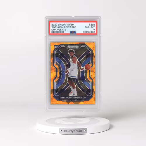2020 Panini Prizm #258 Anthony Edwards - Orange Ice (PSA 8 NM-MT)