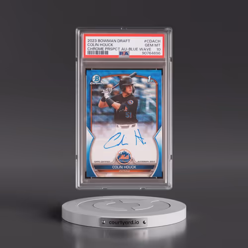 2023 Bowman Draft Chrome Prospect Autograph #CDACH Colin Houck - Blue Wave (PSA 10 GEM MINT)