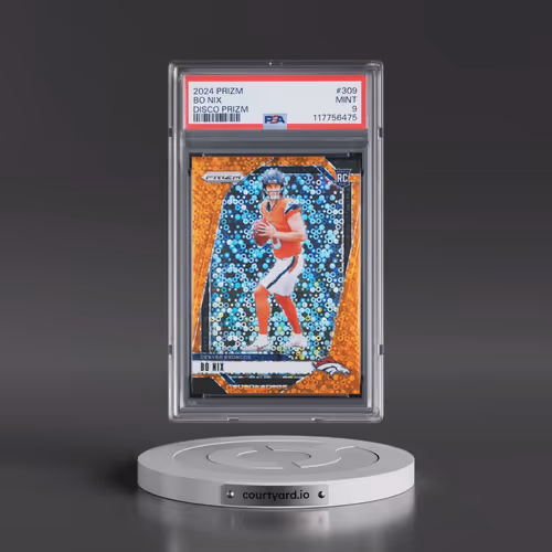 2024 Panini Prizm #309 Bo Nix - Disco Prizm (PSA 9 MINT)