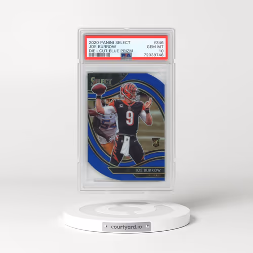 2020 Panini Select #346 Joe Burrow - Die-Cut Blue Prizm (PSA 10 GEM MINT)