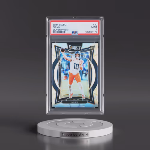 2024 Panini Select #30 Bo Nix - Silver Prizm (PSA 9 MINT)