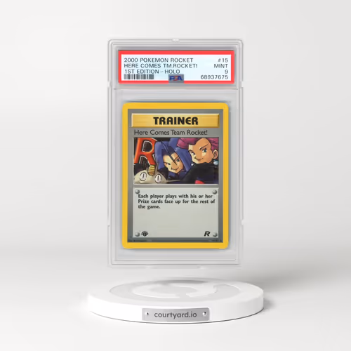 2000 Pokémon Rocket #15 Here Comes Team Rocket! - 1st Edition Holo (PSA 9 MINT)
