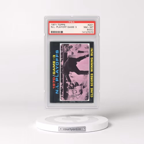 1971 Topps #201 N.L. Playoff Game 3 (PSA 8 NM-MT)