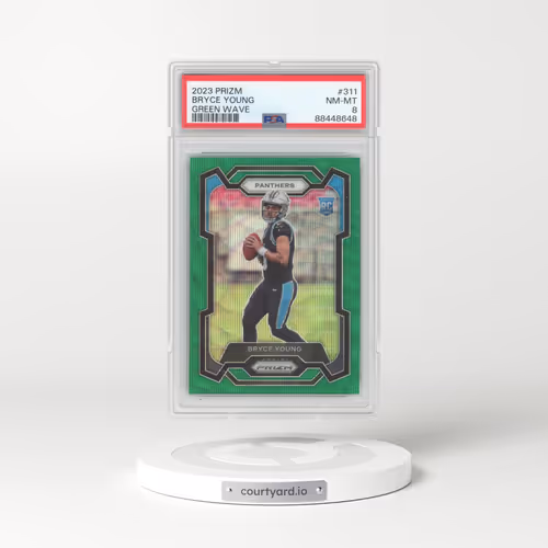 2023 Panini Prizm #311 Bryce Young - Green Wave (PSA 8 NM-MT)