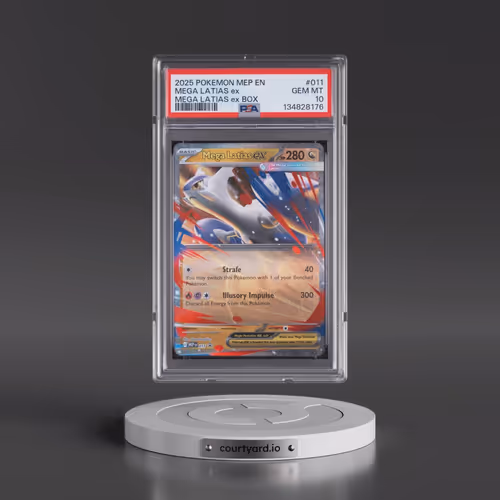 2025 Pokémon Mep EN-Me Black Star Promo #011 Mega Latias EX - Holo Mega Latias EX Box (PSA 10 GEM MI