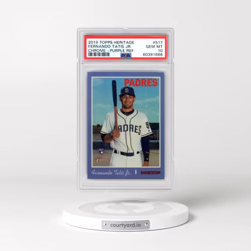2019 Topps Heritage #517 Fernando Tatis Jr. - Chrome-Purple Refractor (PSA 10 GEM MINT)