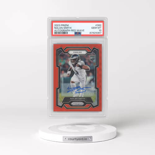 2023 Panini Prizm #382 Nolan Smith - Autograph-Red Wave (PSA 10 GEM MINT)