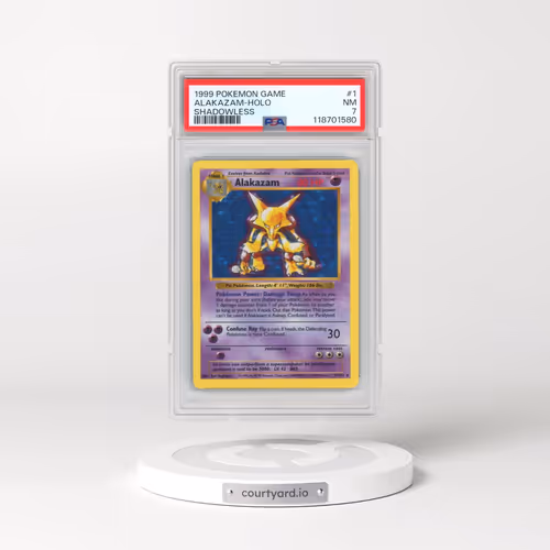 1999 Pokémon Game #1 Alakazam - Holo Shadowless (PSA 7 NM)