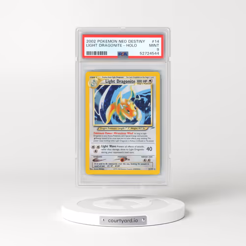 2002 Pokémon Neo Destiny #14 Light Dragonite - Holo (PSA 9 MINT)