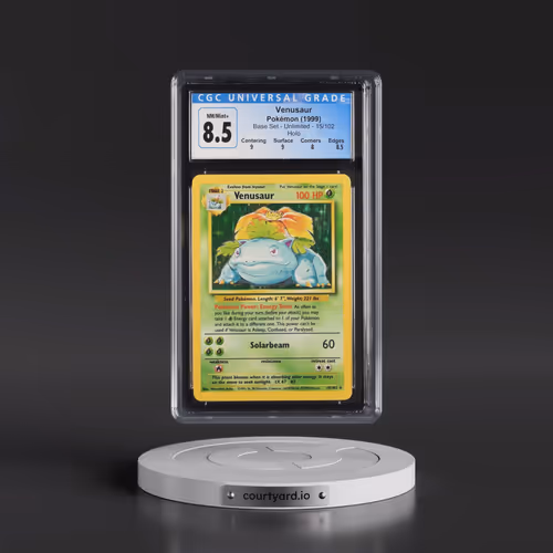 1999 Base Set #15/102 Venusaur - Holo (CGC 8.5 NM-MT+)