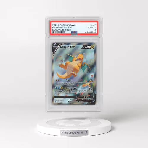 2021 Pokémon Sword & Shield Evolving Skies #192 Dragonite V - Holo Full Art (PSA 10 GEM MINT)