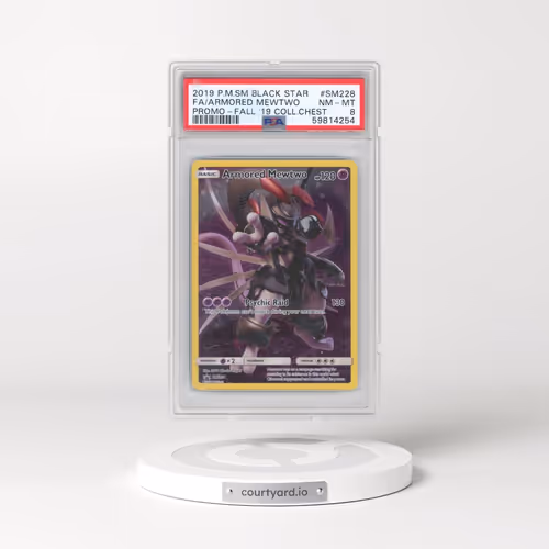 2019 Pokémon SM Black Star Promo #SM228 Armored Mewtwo - Full Art Fall 2019 Collector Chest (PSA 8 N