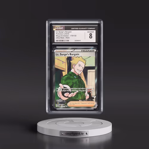 2025 Mega Evolution - MEG EN #170/132 Lt. Surge's Bargain - Ultra Rare Holo (CGC 8 NM-MT)