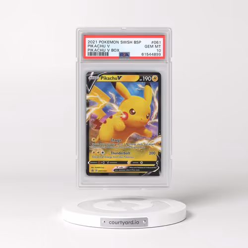 2021 Pokémon Swsh Black Star Promo #061 Pikachu V - Holo Pikachu V Box (PSA 10 GEM MINT)