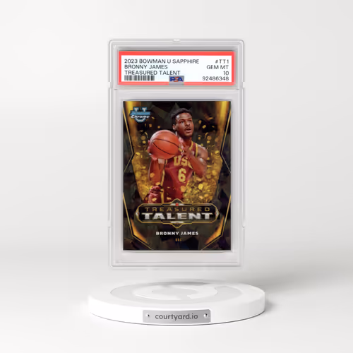 2023 Bowman University Chrome Sapphire Treasured Talent #TT1 Bronny James (PSA 10 GEM MINT)