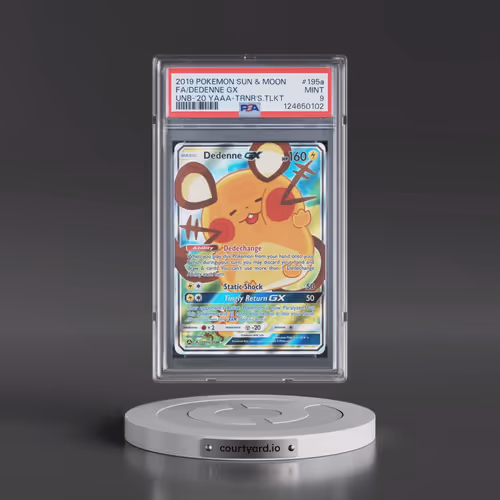 2019 Pokémon Sun & Moon Unbroken Bonds #195a Dedenne GX - Holo Full Art 2020 Yellow A Alternate Art