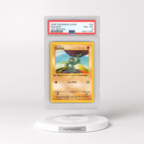 1999 Pokémon Game #52 Machop - 1st Edition (PSA 8 NM-MT)