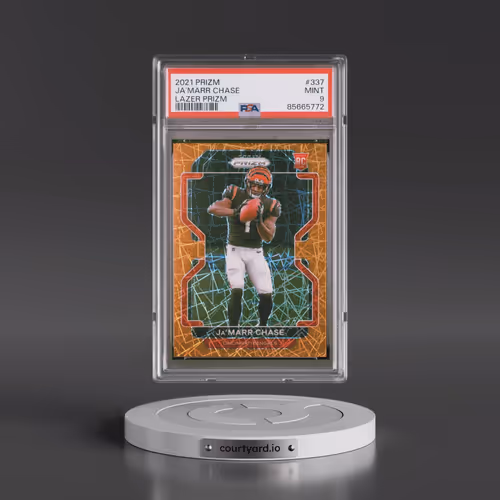 2021 Panini Prizm #337 JA'Marr Chase - Lazer Prizm (PSA 9 MINT)