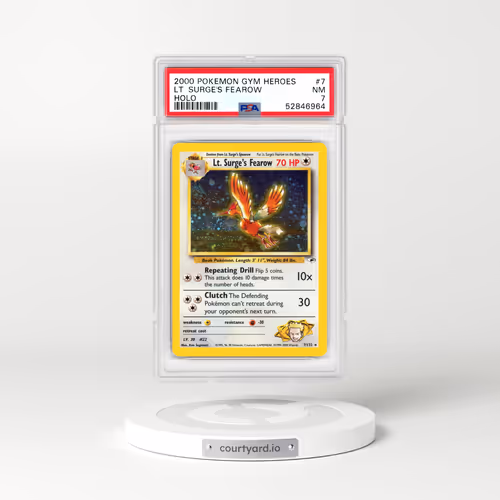 2000 Gym Heroes #7 Lt. Surge's Fearow - Holo (PSA 7 NM)