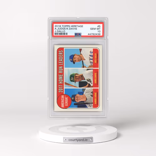 2018 Topps Heritage #5 Aaron Judge/Joey Gallo/Khris Davis (PSA 10 GEM MINT)