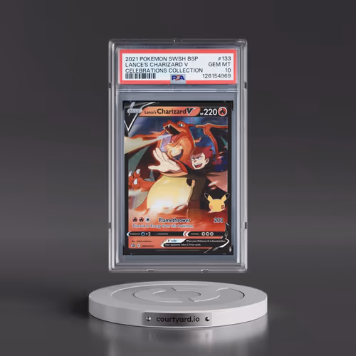 2021 Pokémon Swsh Black Star Promo #133 Lance's Charizard V - Holo Celebrations Collection (PSA 10 G