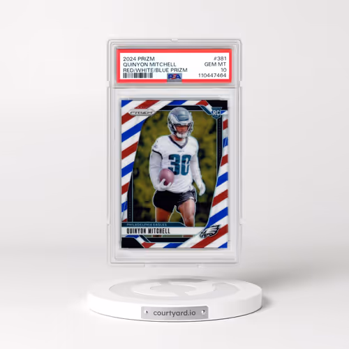 2024 Panini Prizm #381 Quinyon Mitchell - Red/White/Blue Prizm (PSA 10 GEM MINT)