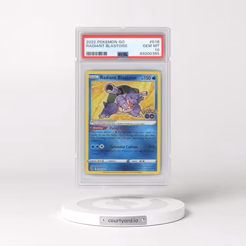 2022 Pokémon Go #018 Radiant Blastoise - Holo (PSA 10 GEM MINT)