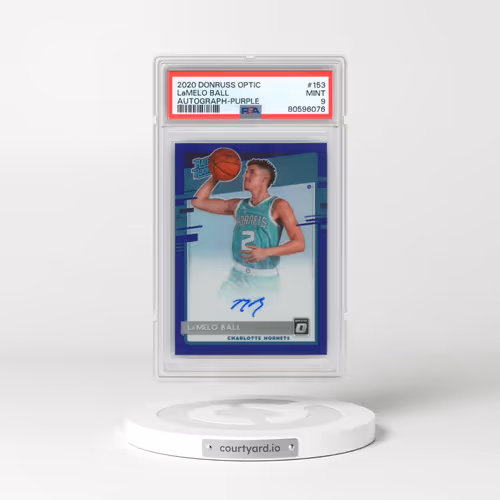 2020 Panini Donruss Optic #153 LaMelo Ball - Autograph-Purple (PSA 9 MINT)