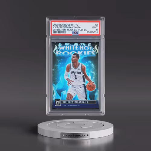 2023 Panini Donruss Optic White Hot Rookies #2 Victor Wembanyama - Purple (PSA 9 MINT)