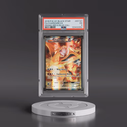 2016 Pokémon XY Black Star Promo #XY121 Charizard EX - Holo Full Art Red & Blue Collection (PSA 5 EX