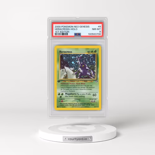 2000 Pokémon Neo Genesis #6 Heracross - 1st Edition Holo (PSA 8 NM-MT)