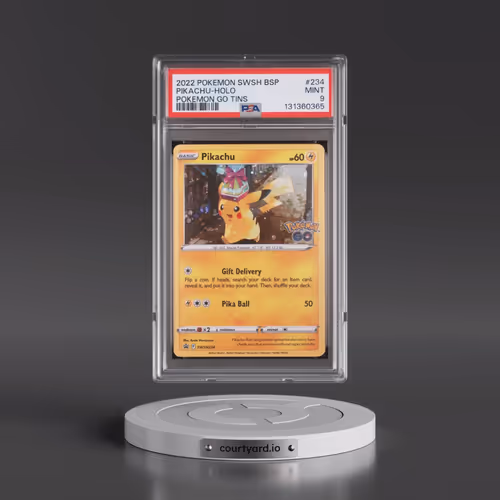 2022 Pokémon Swsh Black Star Promo #234 Pikachu - Holo Pokemon Go Tins (PSA 9 MINT)