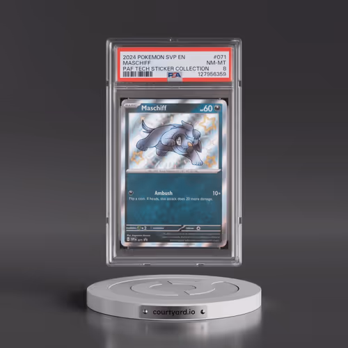 2024 Pokémon Svp EN-SV Black Star Promo #071 Maschiff - Paldean Fates Tech Sticker Collection (PSA 8