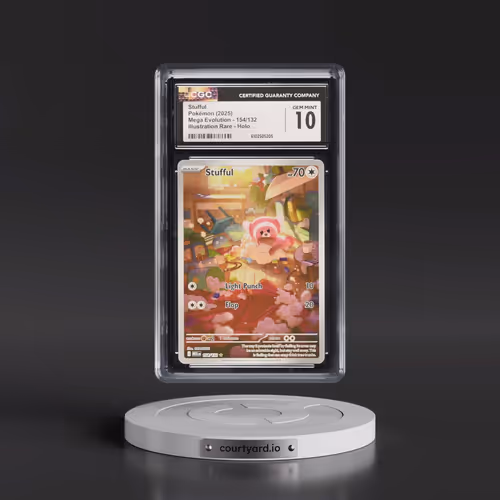 2025 Pokémon Meg EN-Mega Evolution #154 Stufful - Illustration Rare (CGC 10 GEM MINT)