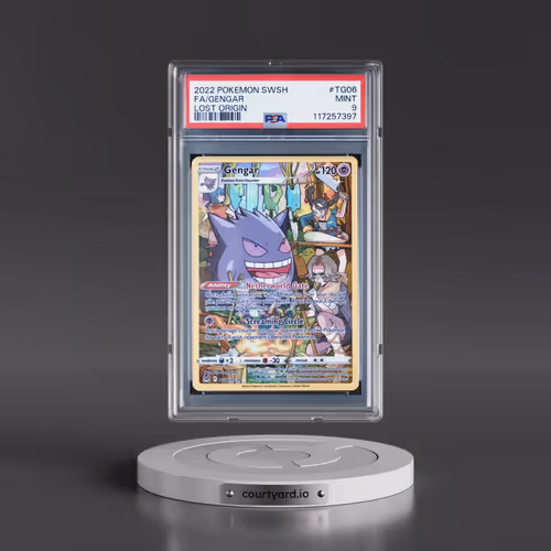 2022 Pokémon Sword & Shield Lost Origin #TG06 Gengar - Full Art (PSA 9 MINT)